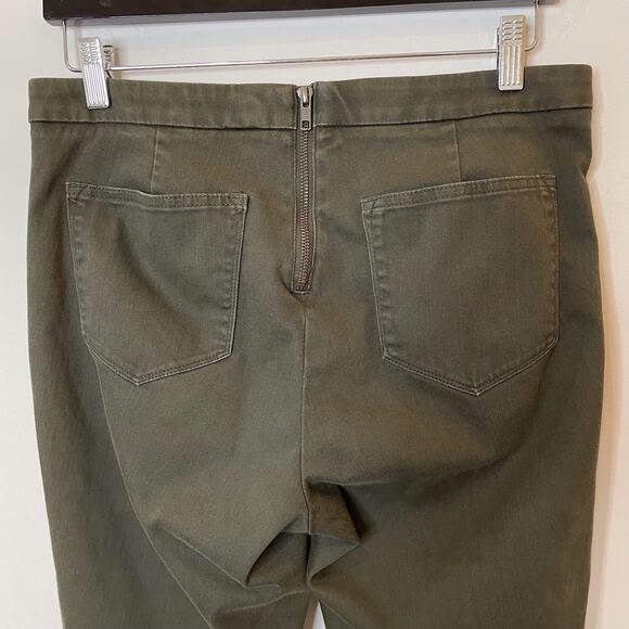 J.Crew Dannie Jeans Back Zipper Cropped Stretch Trip Dark Loden Olive Green 8 - Picture 7 of 14